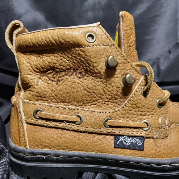 Roper Genuine Leather Lace Up Ankle Boots Tan Size 7 47707800 - Picture 3 of 8